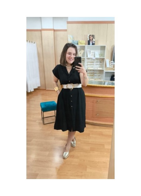 VESTIDO CAMISERO OFRA NEGRO