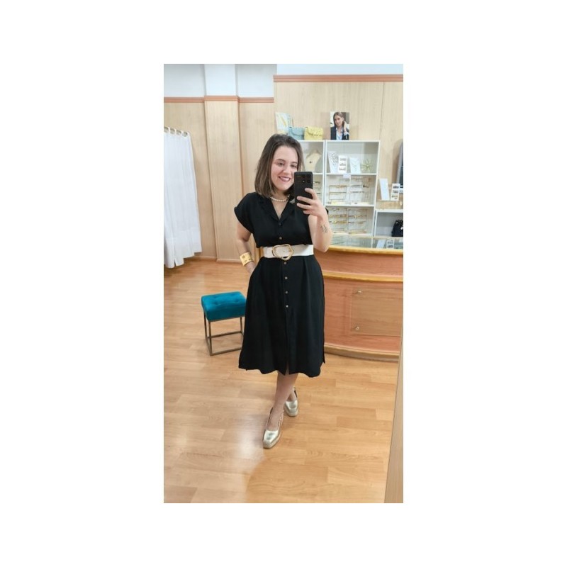 VESTIDO CAMISERO OFRA NEGRO