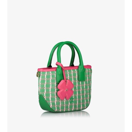 BOLSO BLOOM VERDE Y FUCSIA