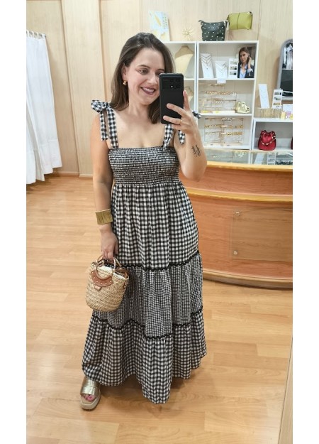 VESTIDO VICHY CHOCOLATE