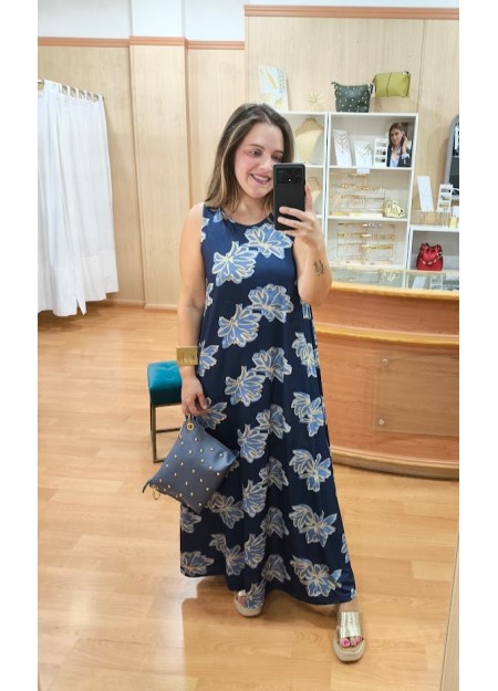 VESTIDO MARINO FLOR AZUL