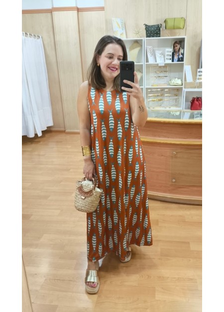 VESTIDO ESTAMPADO SARDINAS CALDERO