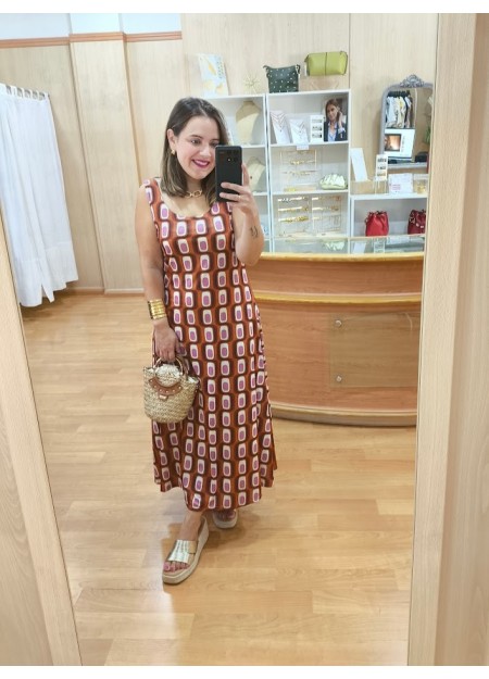VESTIDO GEOMÉTRICO NARANJA