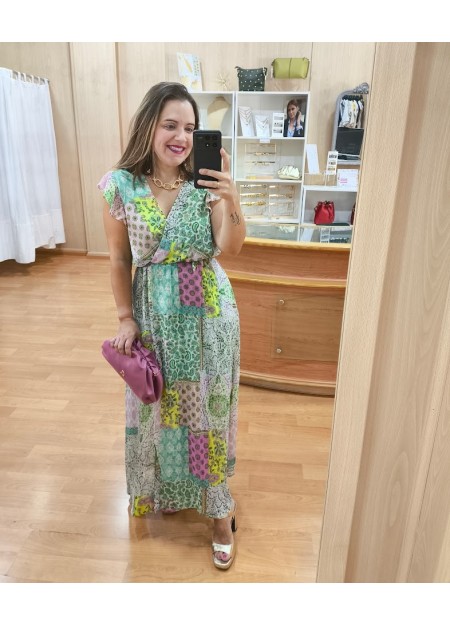 VESTIDO LARGO  MOSAICO