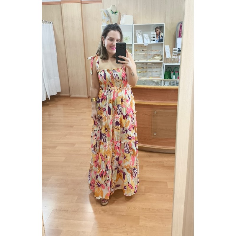 VESTIDO LARGO MULTICOLOR
