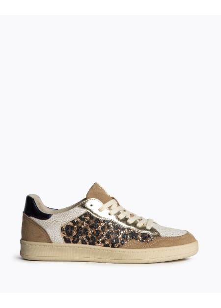 ZAPATILLAS ANIMAL PRINT DORADO