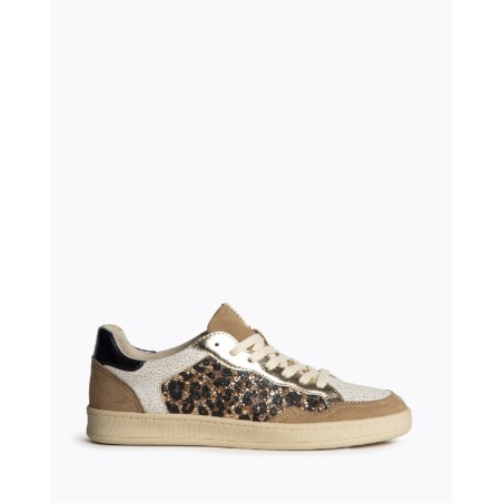 ZAPATILLAS ANIMAL PRINT DORADO