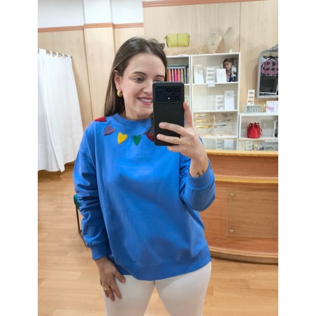 SUDADERA BORDADO DE CORAZONES