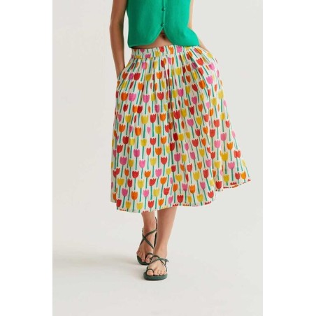 FALDA MIDI TULIPANES
