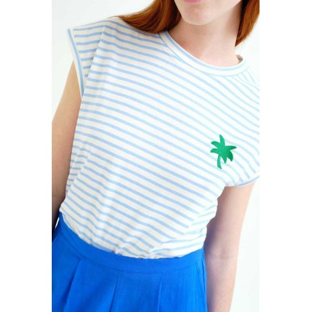 CAMISETA RAYAS BLANCAS Y AZUL