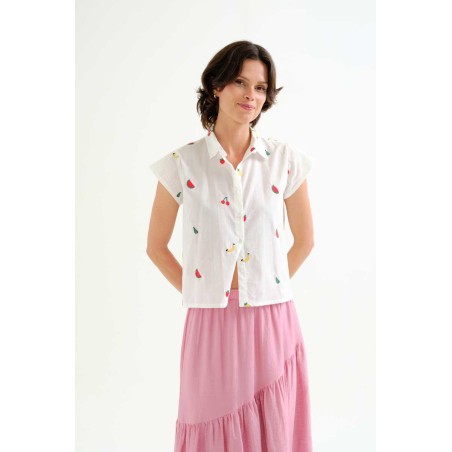 CAMISA BORDADA FRUTAS