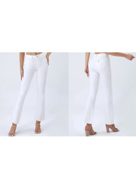 PANTALÓN VAQUERO FLARE BLANCO