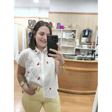 CAMISA BORDADA FRUTAS