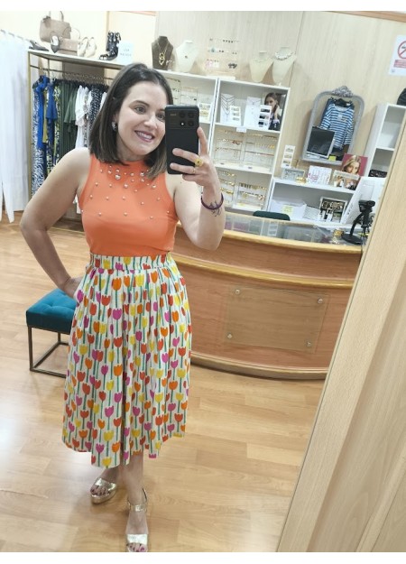 FALDA MIDI TULIPANES