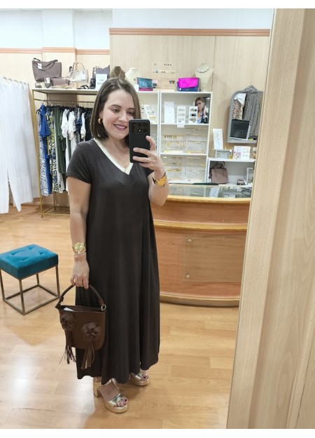 VESTIDO BASIC  CHOCOLATE MC