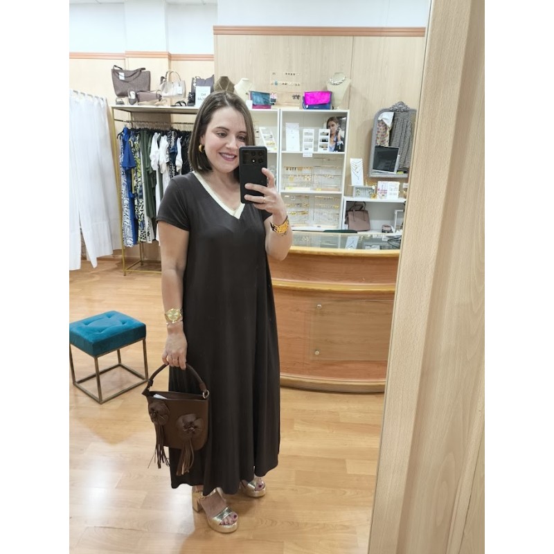 VESTIDO BASIC  CHOCOLATE MC