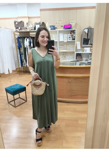 VESTIDO TIRANTES KAKI