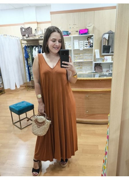 VESTIDO TIRANTES NARANJA