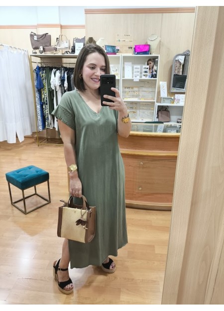 VESTIDO TACHAS KAKI
