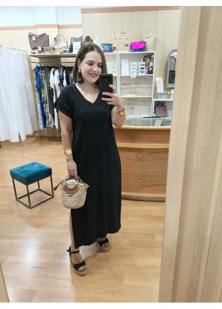 VESTIDO TACHAS NEGRO
