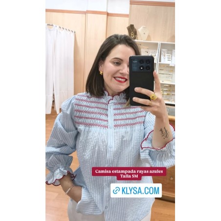 CAMISA RAYAS AZUL Y  BLANCO