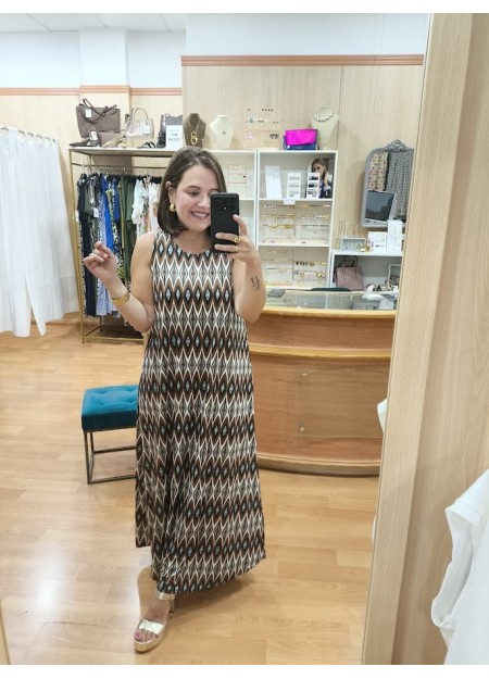 VESTIDO GEOMÉTRICO MARRÓN