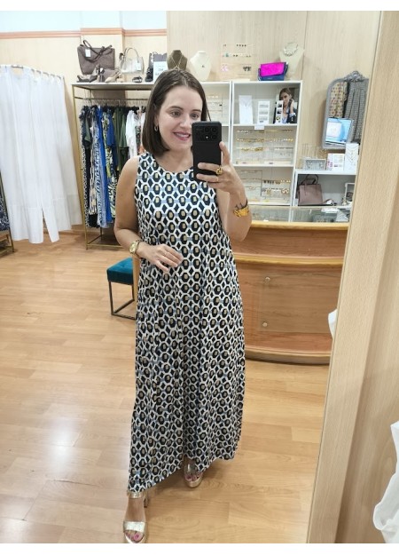 VESTIDO GEOMÉTRICO AZUL
