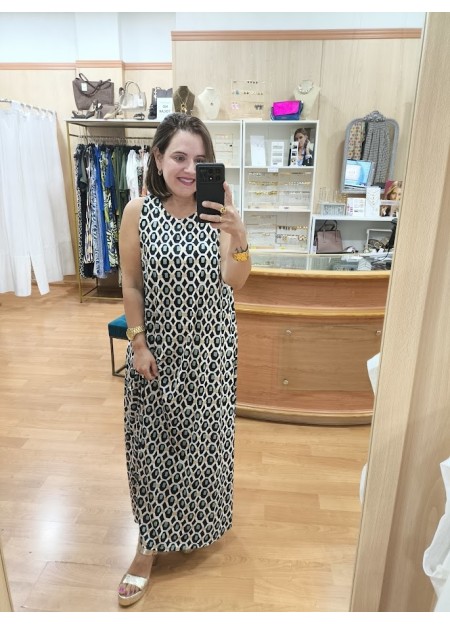 VESTIDO GEOMÉTRICO NEGRO