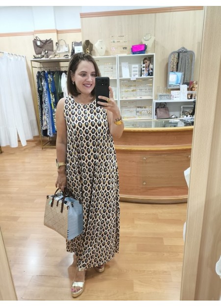 VESTIDO GEOMÉTRICO MARRÓN