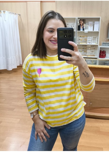 CAMISETA RAYAS AMARILLAS