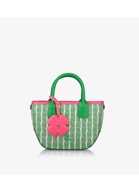 BOLSO BLOOM VERDE Y FUCSIA