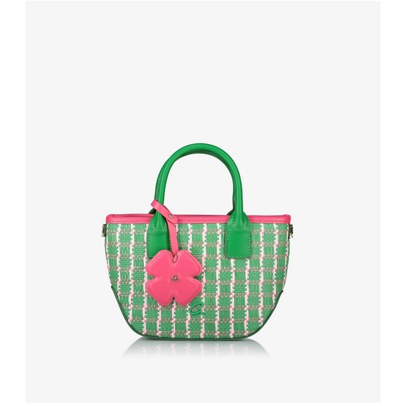 BOLSO BLOOM VERDE Y FUCSIA
